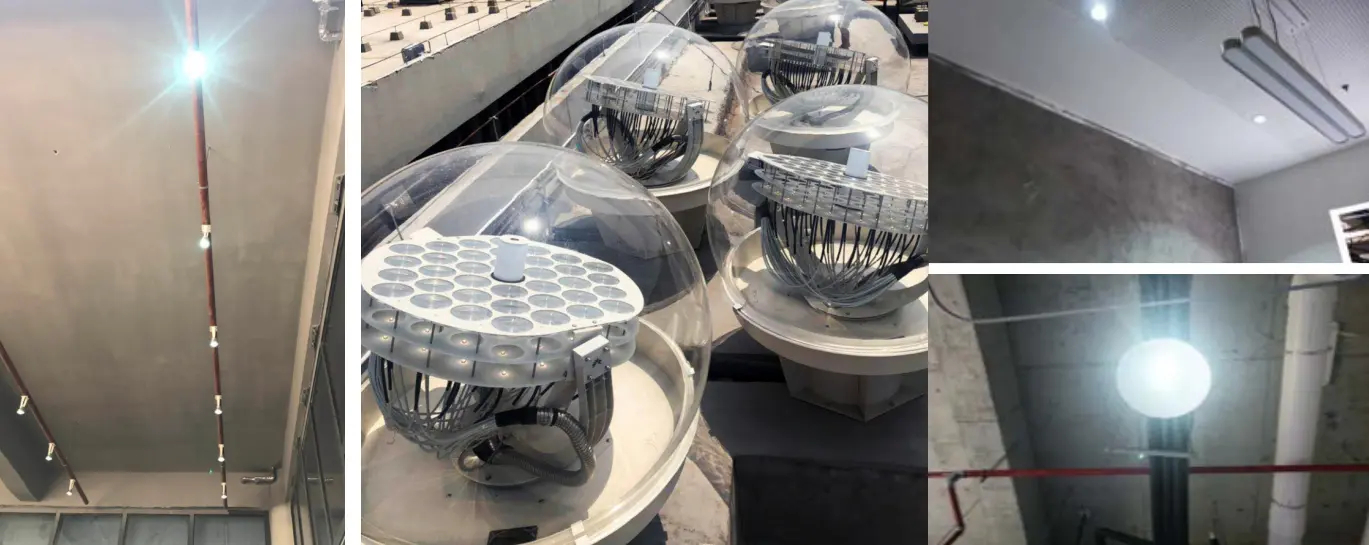 How fiber optic daylighting technology delivers full-spectrum solar illumination to basements, interior rooms, and underground facilities
